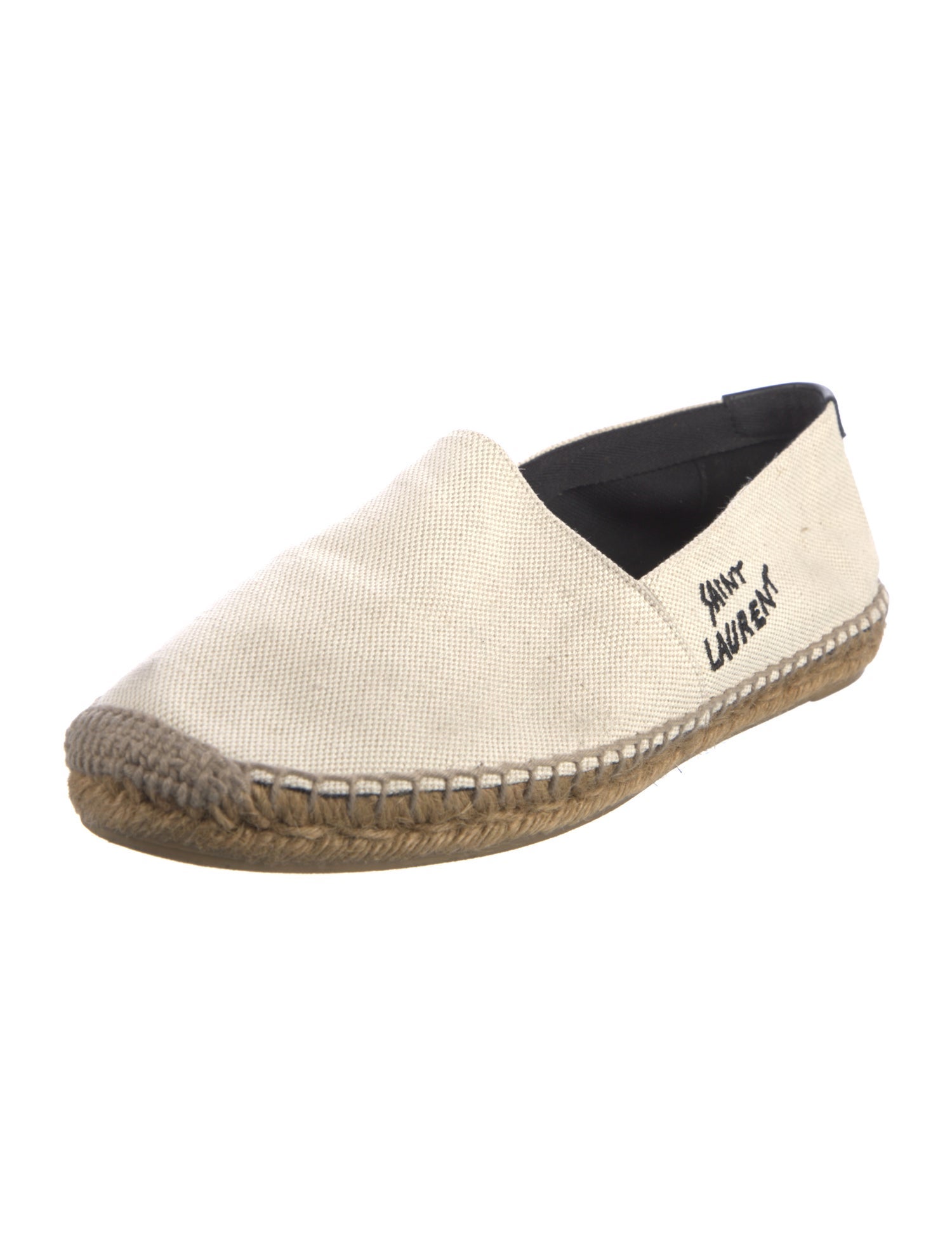 Saint Laurent Canvas Embroidered Accent Espadrilles